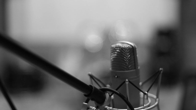 A studio microphone ready for the morning programme